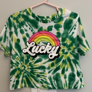 Kids Tie-Dye Tee - Green and White